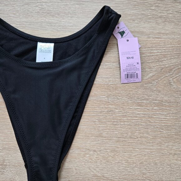 Wild Fable Womens Mid Rise Super Cheeky Bikini Bottom Black Small New With Tags - Picture 9 of 16